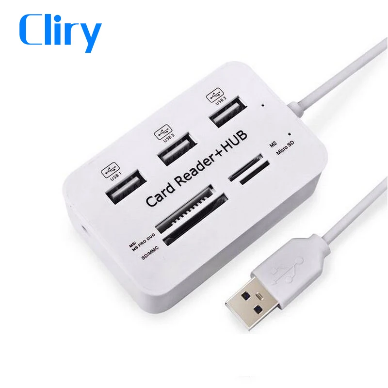 

Cliry Multi Micro USB Hub 2.0 OTG Combo USB Splitter SD TF Card Reader Extension Port Hubs WH Cable Adapter For Computer Smart