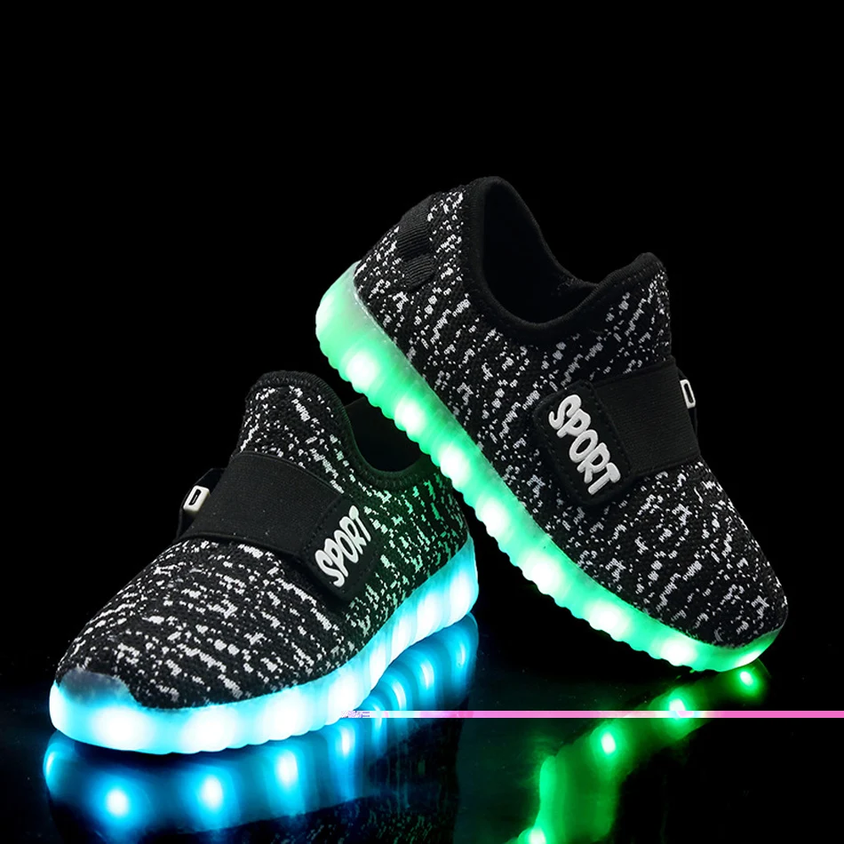 USB Recharger LED Flashing Shoes For Children Adult Unisex Sneakers LED