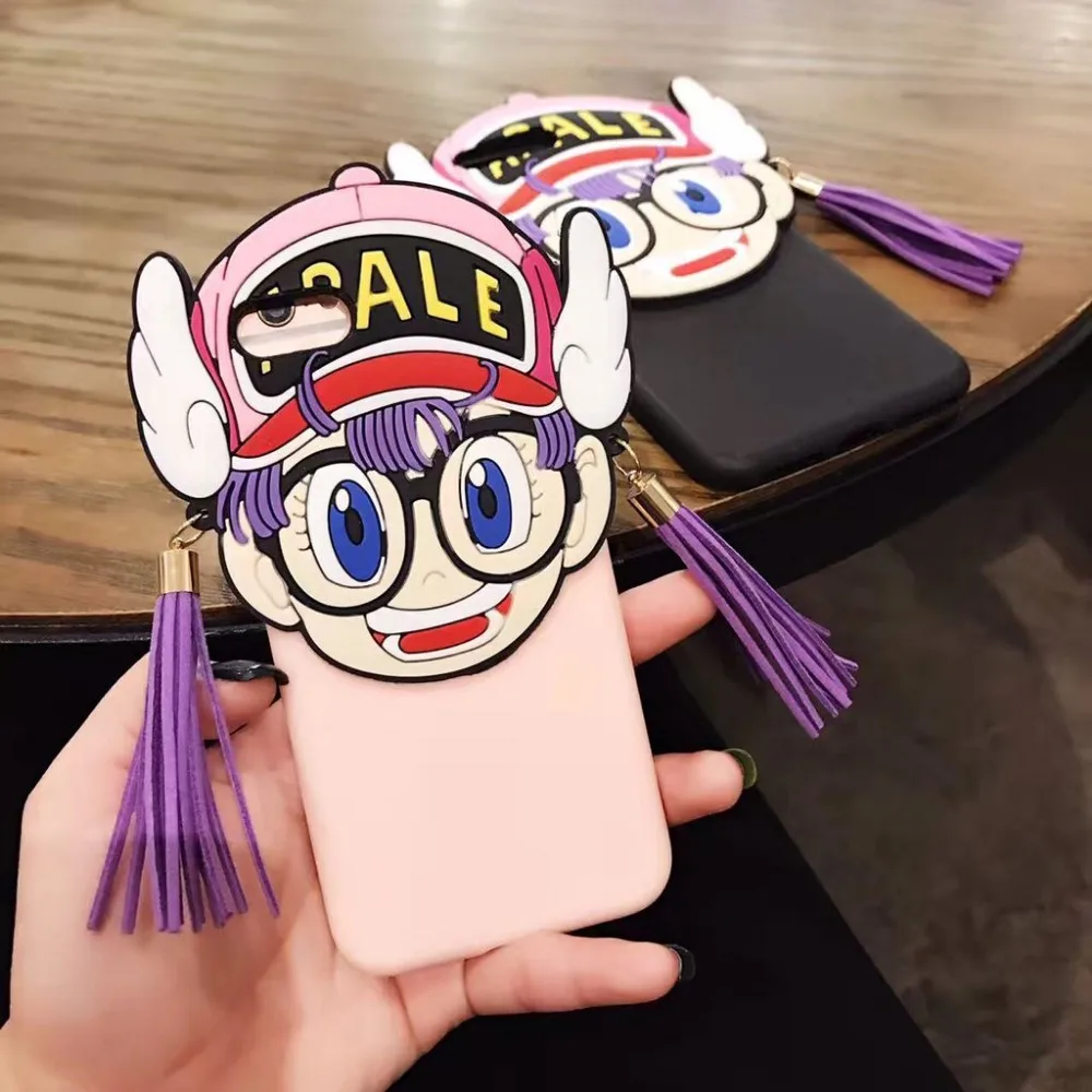 Япония Супер милый мультфильм Arale мягкий силиконовый Ленточки Чехол для iphone6 6 S 7