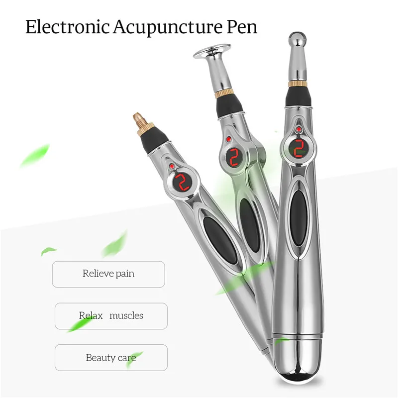 Массажная ручка для здоровья Меридиан электронная ручка для иглоукалывания Магнитная терапия Электрический массажер ручка боль рельефная мышца Релаксация 3 головы