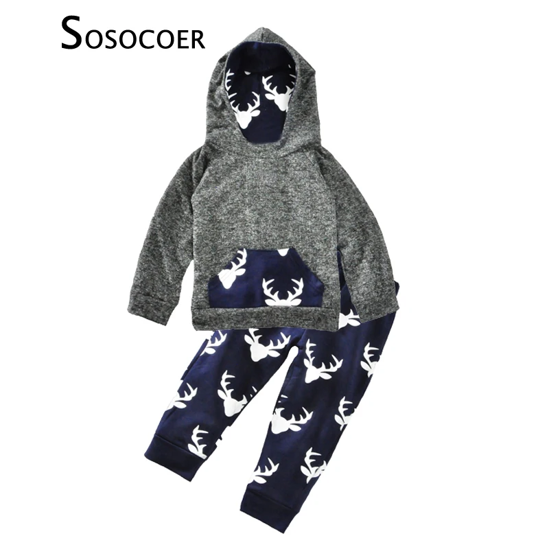 SOSOCOER/комплекты одежды для маленьких мальчиков Спортивная футболка с капюшоном и