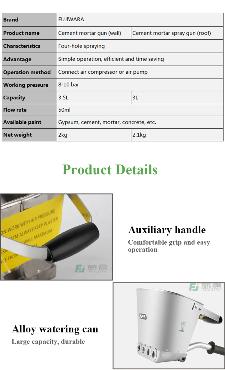 Фудзивара 3л пневматический цементный раствор пистолет-распылитель крыша быстрая струйная машина для цемента крыша пистолет-распылитель аэрограф