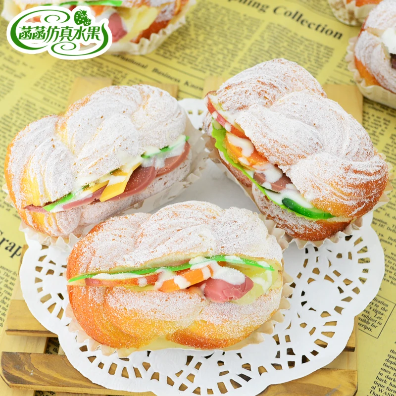 

Artificial bread cake bread sandwich bread model set derlook photography props