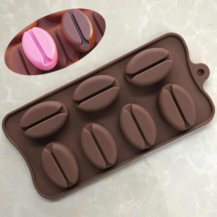 

Wholesale spot wholesale 7 coffee beans silicone chocolate mold cold soap mold XG094
