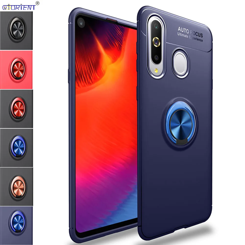 Чехол бампер для Samsung Galaxy A9 Pro 2019 Мягкий силиконовый чехол с металлическим кольцом