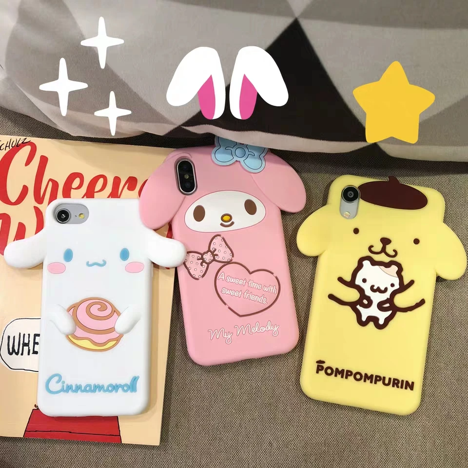 Милый японский мультфильм Sanrio Cinnamoroll My Melody Мягкий силиконовый чехол для iphone 6 6splus 7 7Plus 8 8plus X чехол для телефона s