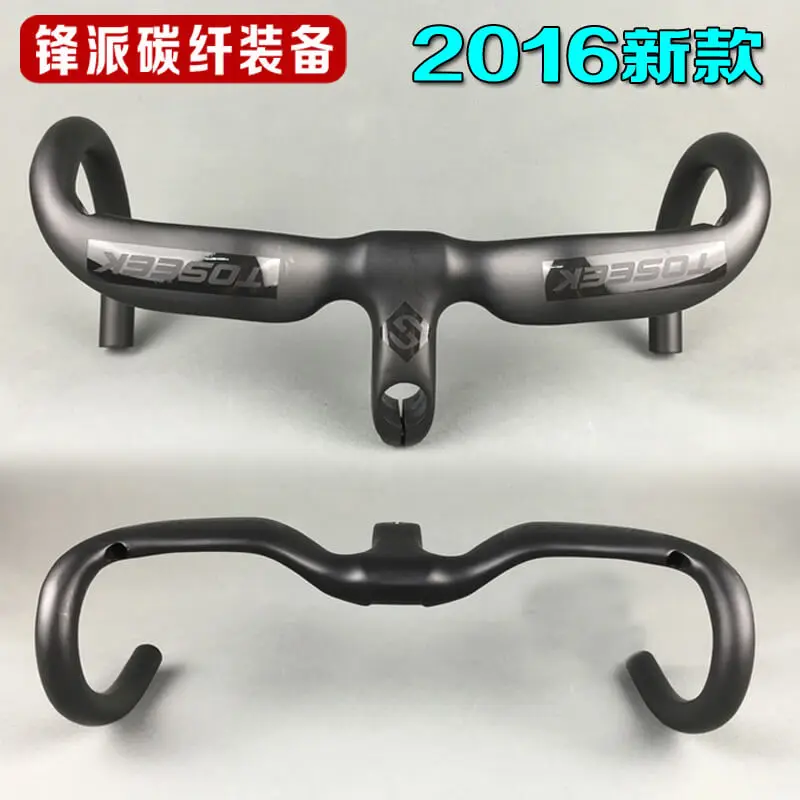 TOSEEK 3K Full Carbon Fiber Handlebar Stem 28.6mm Integrated Handlebar