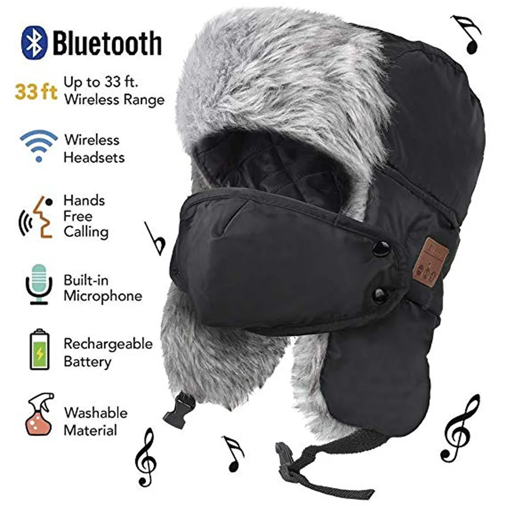 

wholesale!Hot sale Bluetooth Winter Trapper Hat,Bluetooth Winter Trapper Hat, Bluetooth Hunting Cap,Hunting Hat for Outdoor