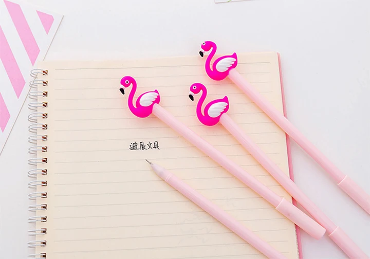 Милый мультфильм Kawaii розовый Фламинго моделирование 0,38 мм гелевая ручка студенческие ручки для подписи подарок канцелярские принадлежности школьные учебные принадлежности 1 шт