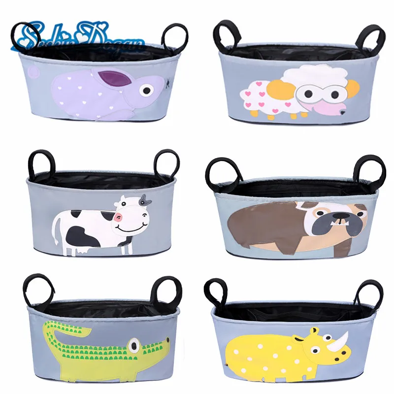 

SeckinDogan Baby Strolley Bag Multi-function Diaper Bag Large Capacity Storage Pocket Polyester Cartoon Print Nursing Bag