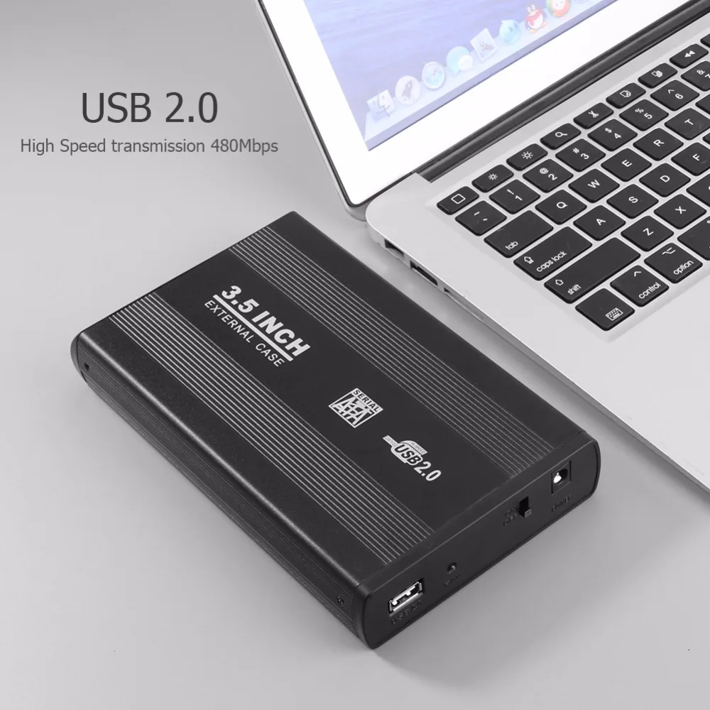 NEW 3.5 inch USB 2.0 High Speed External SATA HDD Hard Drive Disk Case Enclosure Box with LED Indicator