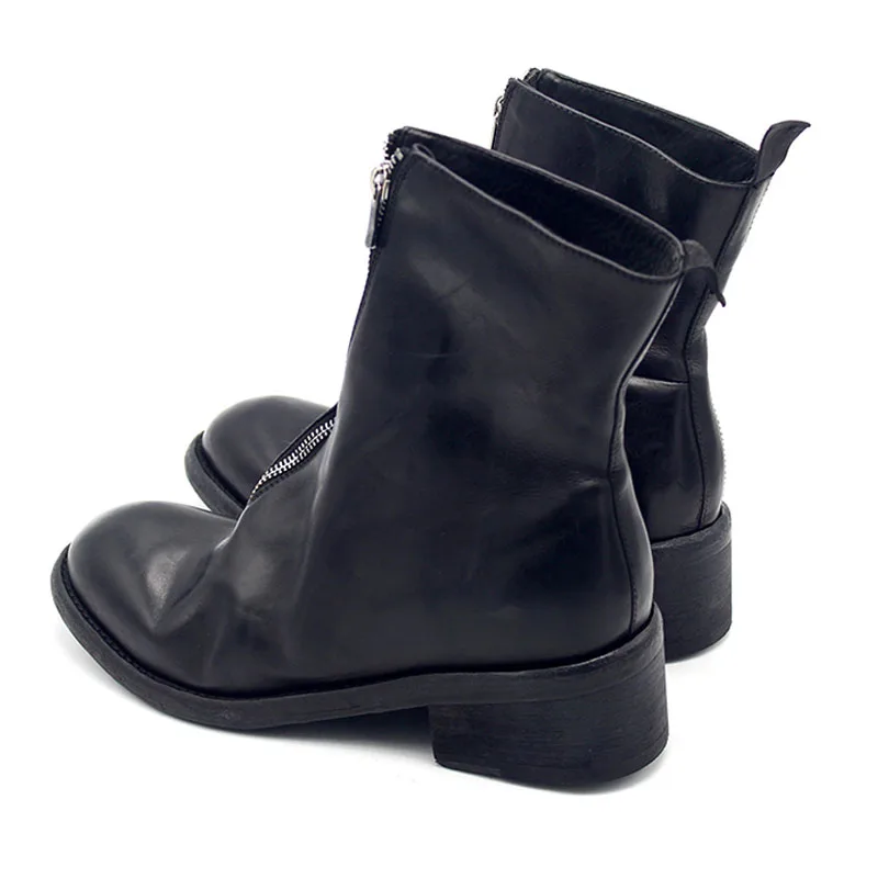 5 Same Dicken Boden Stiefel Leder Retro Boot Cm Picture Männer 100 Klassischen Winter Zipper Schuhe Qualität Männliche Echtem Luxus Für Herren Hohe As UAwRq
