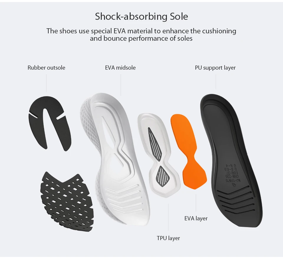 Xiaomi Mijia Sports Man ShoesSneaker 2 Uni-Moulding Techinique New Fishbone Lock System Elastic Knitting Vamp Sports (4)