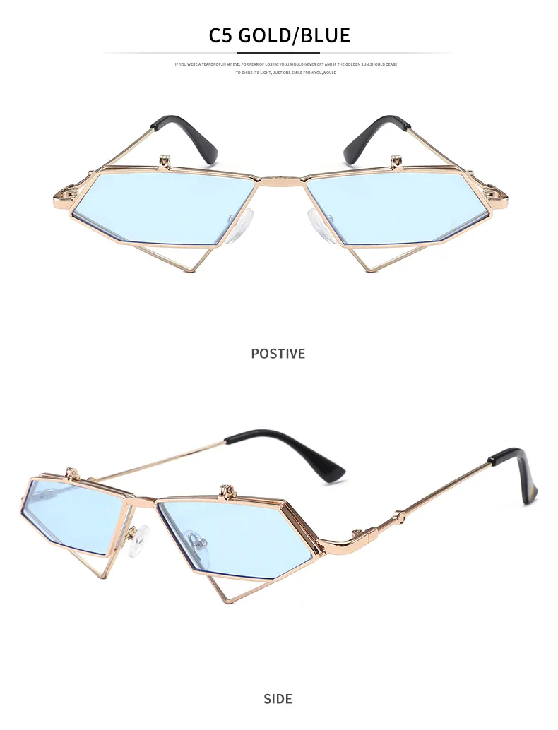 MOLNIYA мужские металлические ретро панковские паровые солнечные очки с откидной крышкой, мужские и женские модели, Женские Треугольные солнечные очки