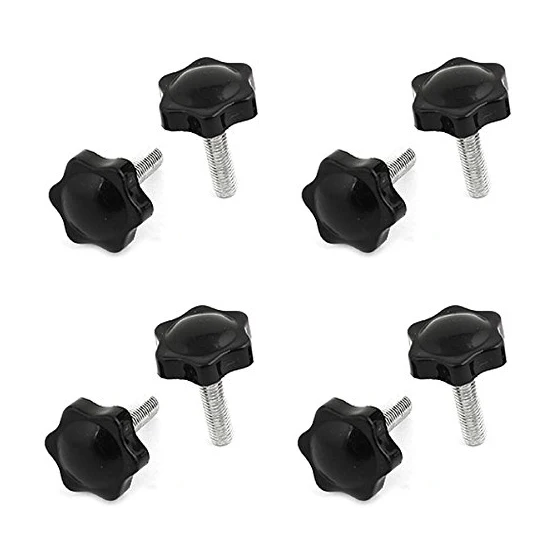 

8 Pcs M8 x 30mm Male Thread 32mm Hex Shaped Head Clamping Screw Knob