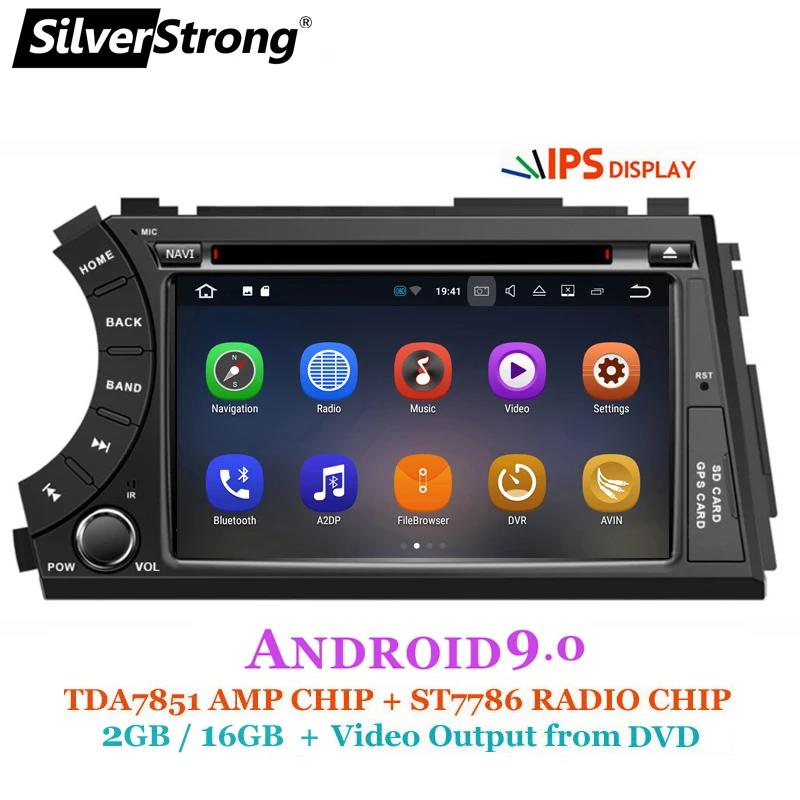 SilverStrong ips Android9.0 2DIN автомобильный DVD для Ssangyong Actyon Kyron DVD видео выход на подголовник автомобиля gps 2 din для korando