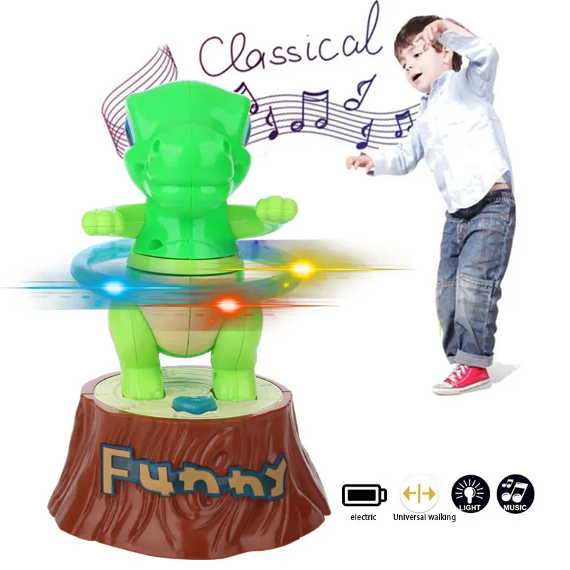 Electric Dinosaur Plastic Beginning Ability Entertainment Educational Green Collection Kids Game Decoration Toy