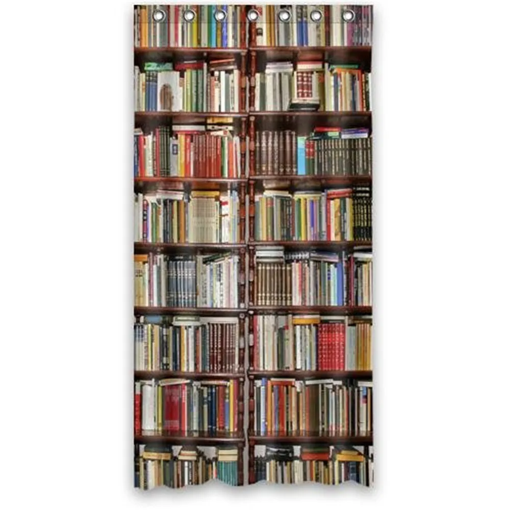 

Custom Neat Bookshelf,Library Waterproof Polyester Fabric Bathroom Shower Curtain