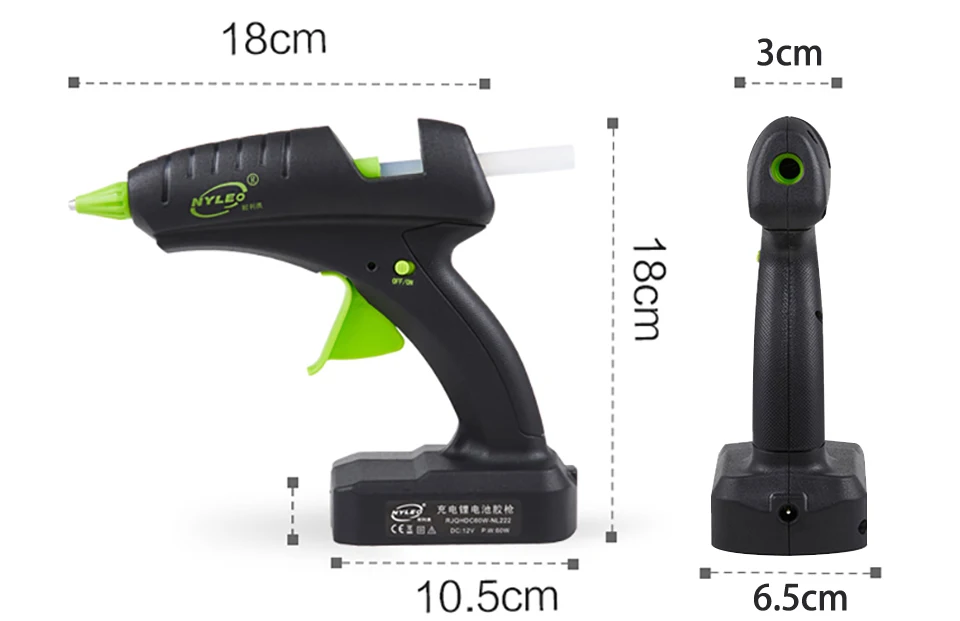 60 Вт 12 в беспроводной Горячий клеевой пистолет перезаряжаемый Электрический нагревательный инструмент с литиевой батареей 2000 мАч для рукоделия 11 мм Клей-карандаш