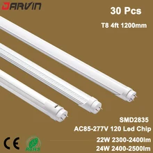 Led Lamp T8 1200mm G13 led tube light 22W 24W fluorescent Led T8 SMD2835 Daylight6500K Nature White 4500K free shipping