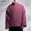 2023 winter Chinese style warm linen Padded coat jackets for men casual slim linen Tang suit overcoat men,size M-4XL 1