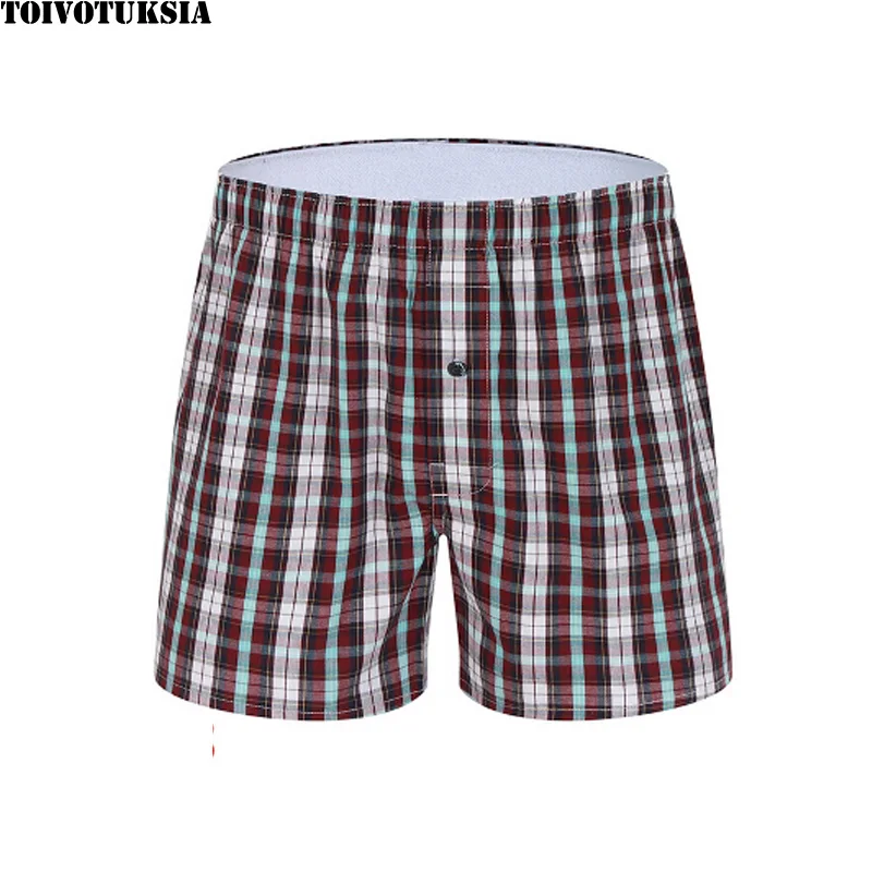 

Underwear Men Boxers Shorts Full Cotton Contrast Binding Plain Design XL-XXXL 2016 Cueca Boxer New Brand