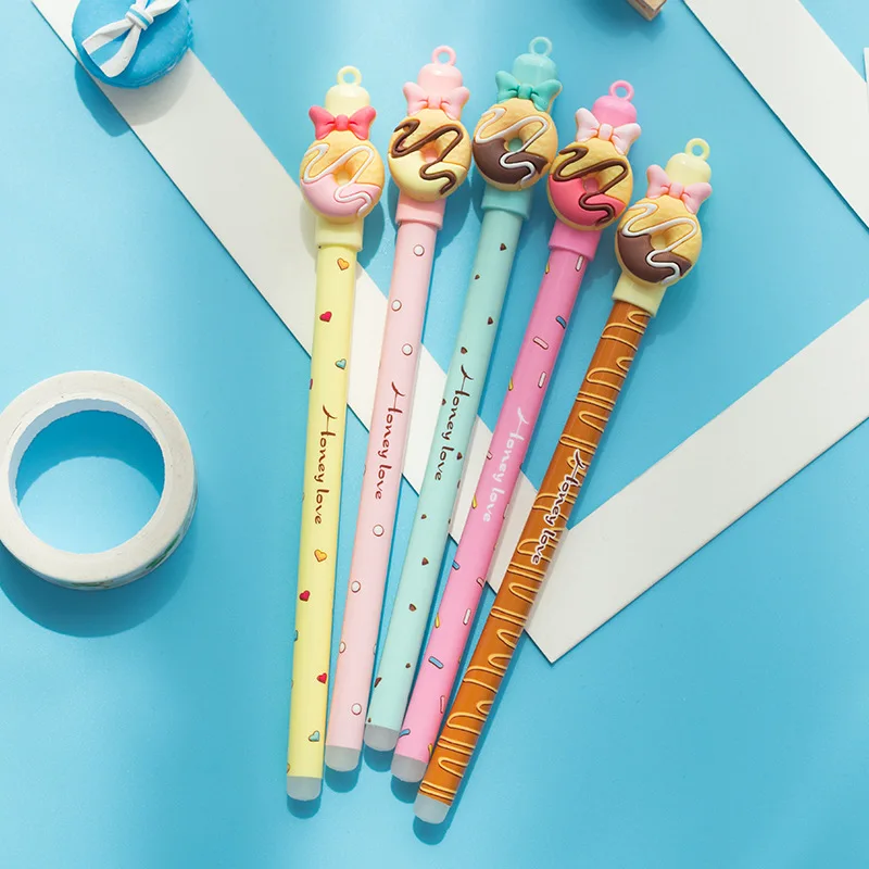 

10/24Pcs Gel Pencils Set Kawaii Cute 0.5mm Blue Ink Color Gel Pen for Kid Office School Mini Canetas Writing Stationery Supplies