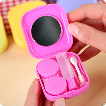

Pocket Mini Contact Lens Case Travel Kit Easy Carry Eyes Care Holder Mirror Container For Makeup Tool Kits H7JP