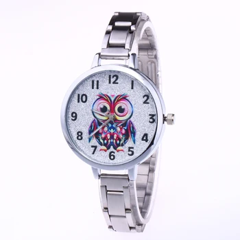 

High Quality Wristwatch for Women Quartz Clock Owl Dial Alloy Timer Girl Women Watches