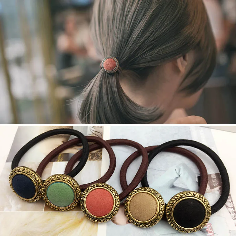 

Hot Sale Fashion Sweet Girls Korean Style Tiara Elastic Hair bands Popular Hair Rope Hair Accessories
