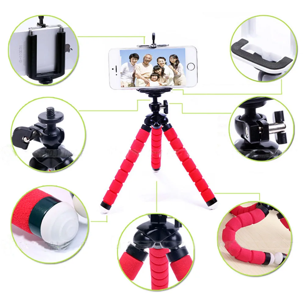 Mini Flexible Tripods For Mobile Camera Sponge Octopus Tripod Monopod