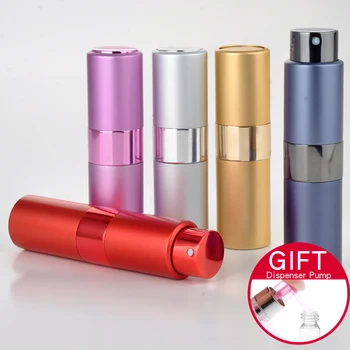 

15ML 28mMM*103MM Fashion Can Be Rotated Anodized Aluminum Perfume Bottle With Atomizer Empty Glass Parfum Case For Traveler