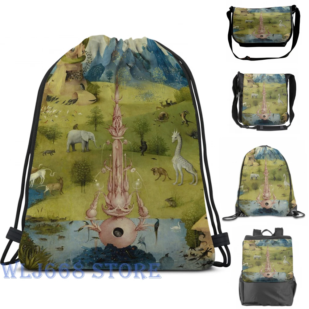 

Funny print shoulder Bags women The Garden of Earthly Delights - Hieronymus Bosch (3) Single shoulder backpack travel men