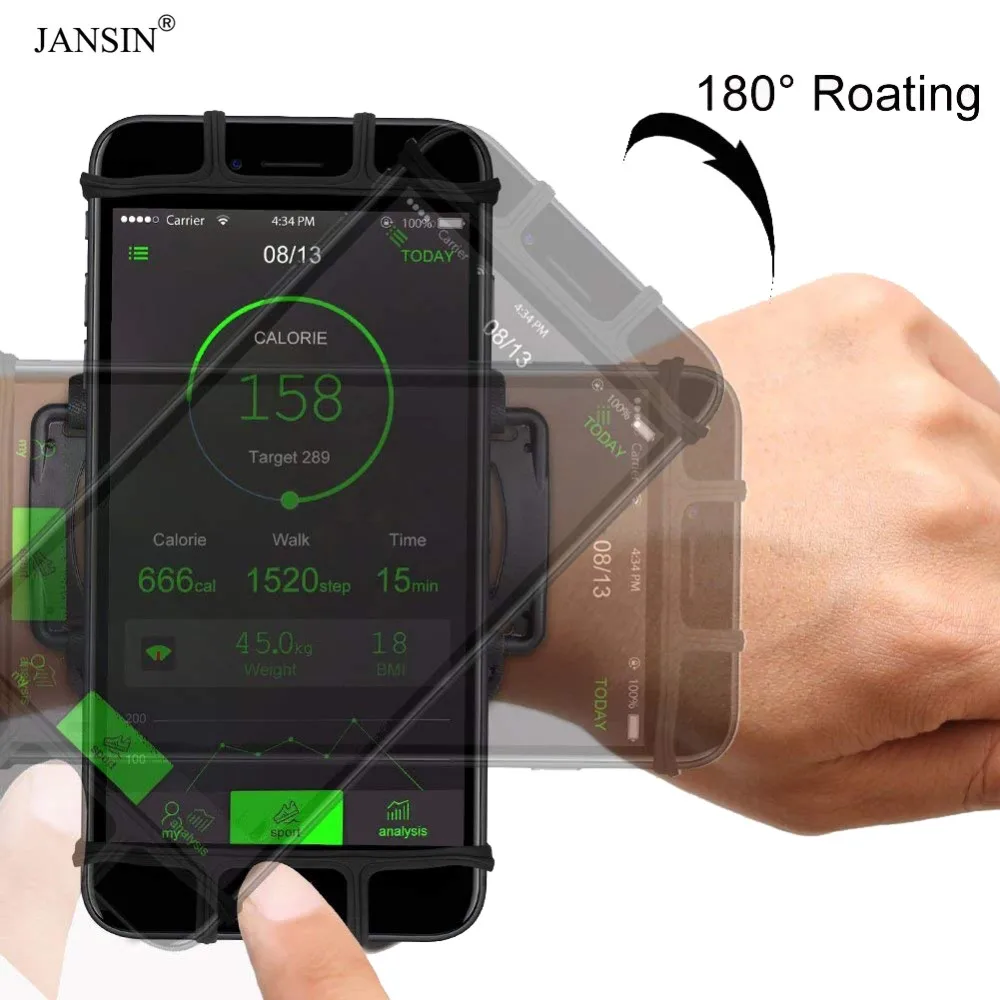 

jansin Gym Sports Running Armband for iPhone 8 7 5 5S 5C SE 6 6s 8 Plus X XS Max XR Case Phone Case Cover Holder Armband