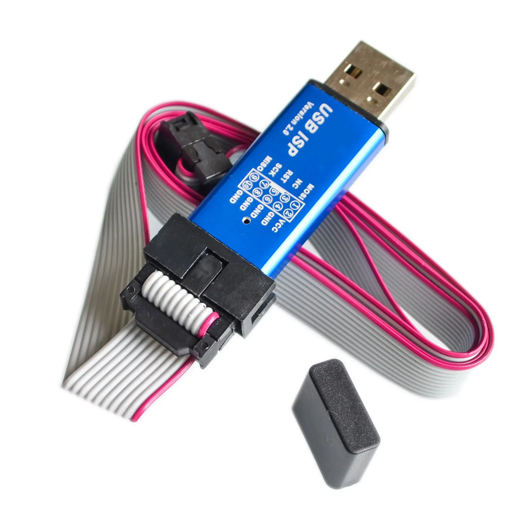 Новый программатор USBISP AVR USB ATMEGA8 ATMEGA128 с поддержкой Win7 64K крышкой|avr programmer|cover usbcover