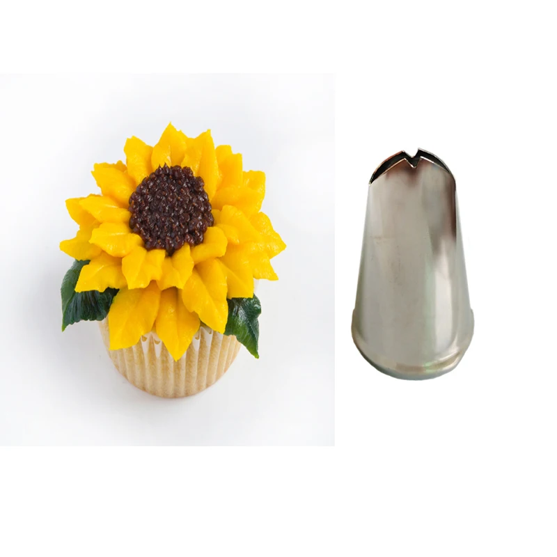 

#CP9 Sunflower Stainless Steel Cream Nozzle Cupcake Cake Decorating Pastry Tips Tools Bakeware