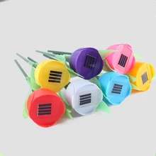 Пейзаж Ночной цветок лампа Открытый Сад Солнечный светодио дный светодиодный свет на солнечных батаресветодио дный светодиодный тюльпан домашний Газон лампа