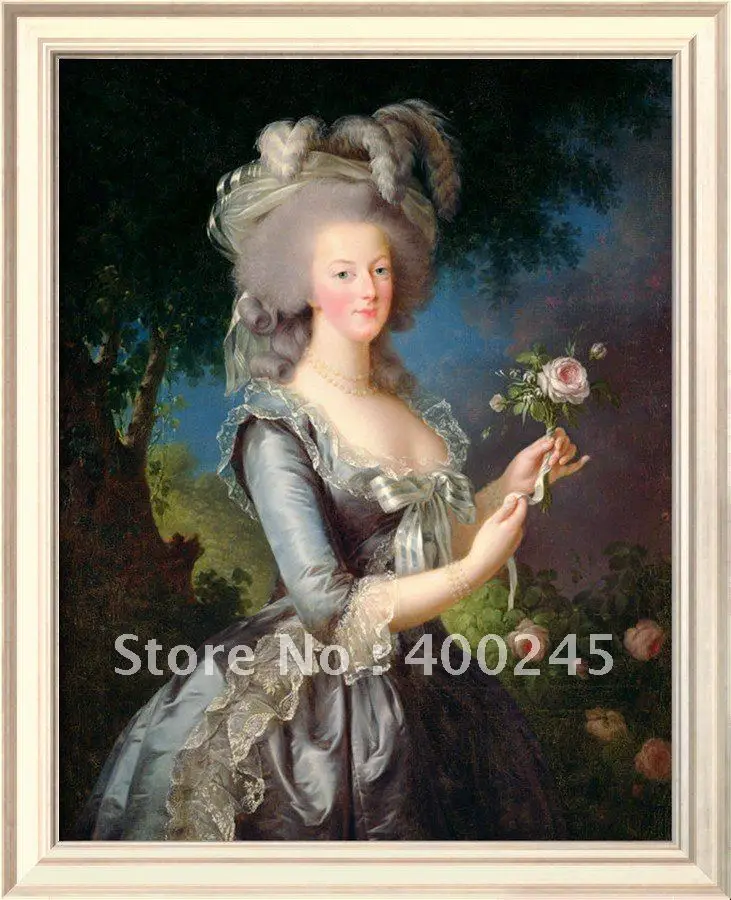 Высокое Качество ручная роспись Портретные картины маслом Marie Antoinette queen с розой красивая женская работа для декора стен