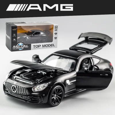 Сплав BENZ GT GTR AMG отступить литья под давлением модель автомобиля со звуком светильник miniauto игрушечных автомобилей игрушки для детей 1:32 спортивные автомобили - Цвет: box