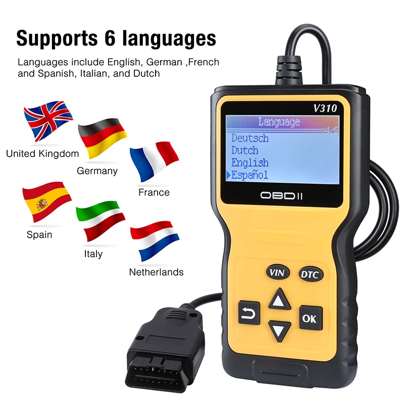 Тыква OBD2 сканер Авто OBDII сканирующий инструмент с 3 дюймовым ЖК монитором OBD 2 II ELM