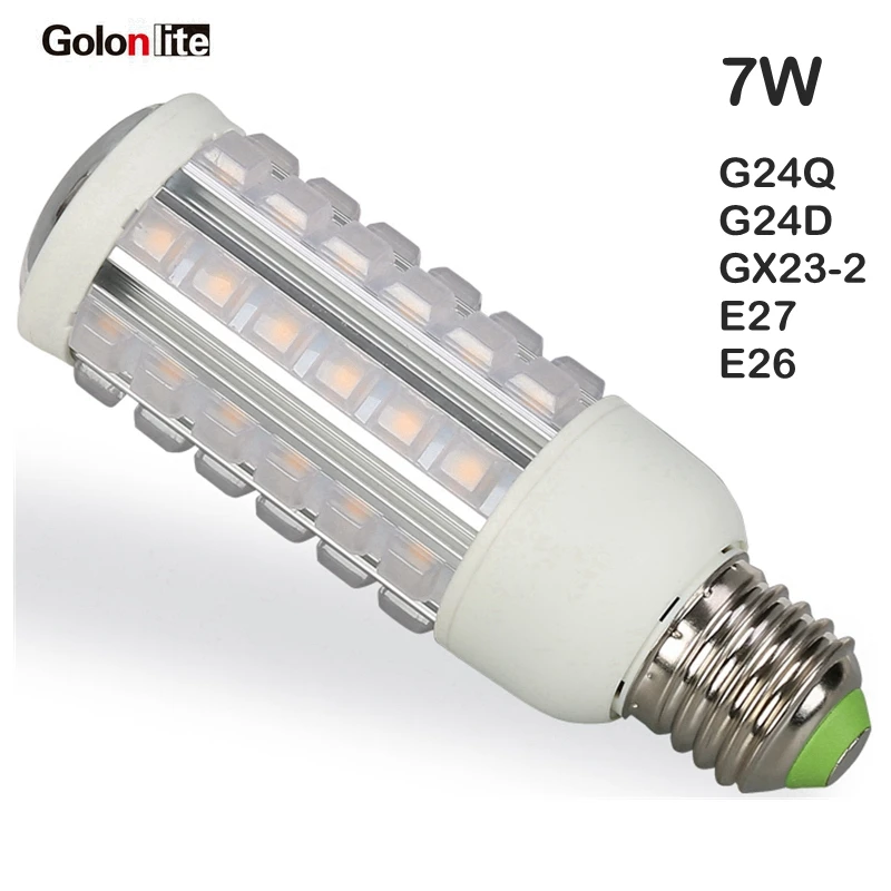 Golonlite g24d G24Q led PL лампа Кукуруза 360 градусов 11 Вт 9 7 5 G24d 3 G24q E26 B22 база светодиодного
