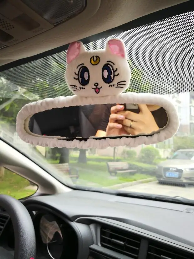 Sailor Moon Luna, автомобильная плюшевая подушка, защитный ремень, чехол для зеркала заднего вида, бумажная коробка для салфеток, тормозной чехол, мягкая игрушка