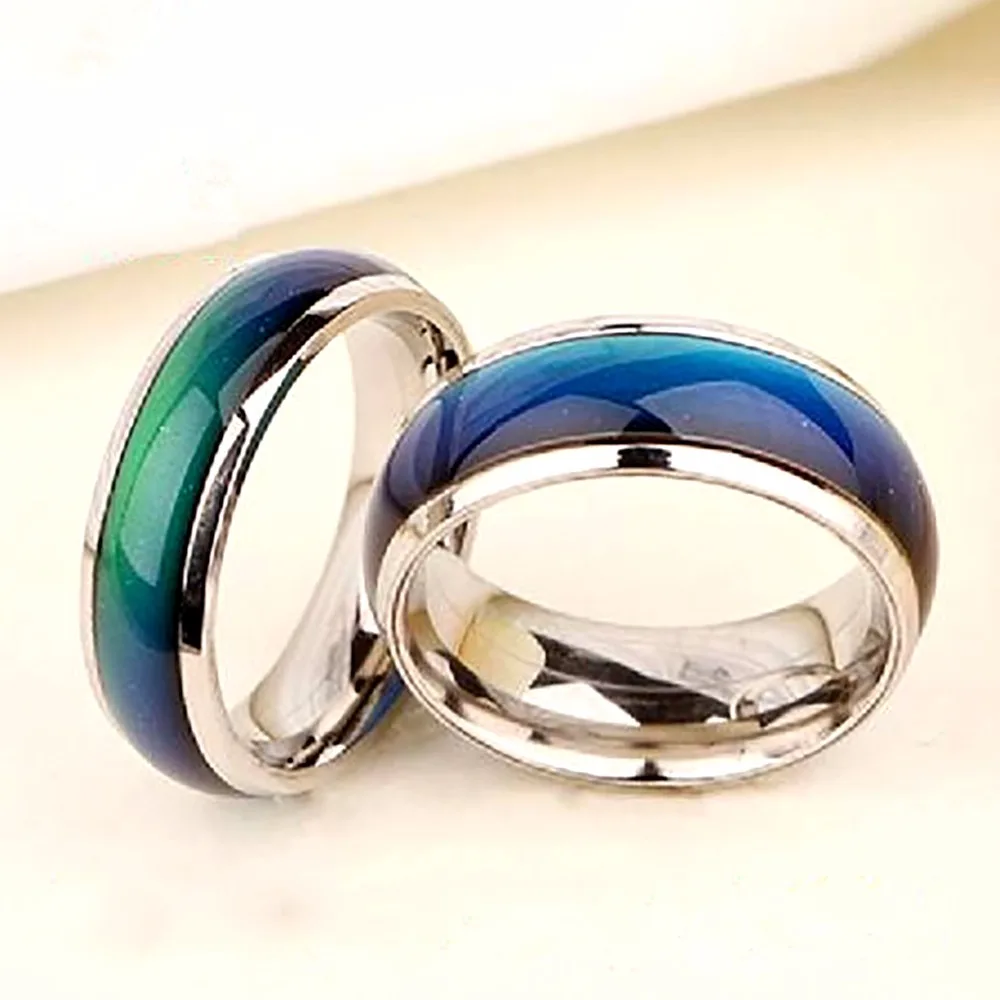 Titanium Mood Ring Temperature Color Changing Emotion Feeling Band Ring