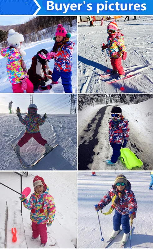 Г. Зимний теплый ветрозащитный детский лыжный костюм для мальчиков и девочек, камуфляжная Лыжная куртка комплект водонепроницаемой одежды со штанами, От 3 до 12 лет