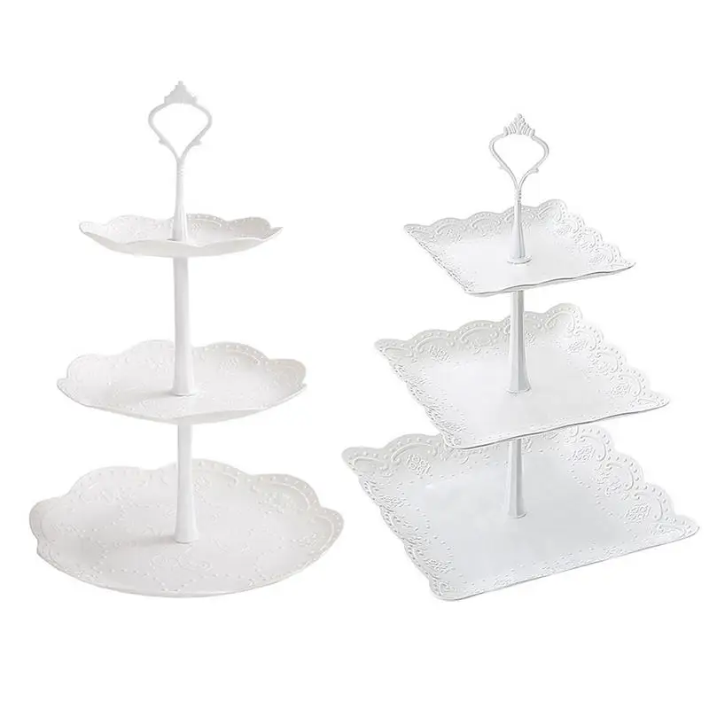 

Party And Birthday Three-layer Fruit Plate Cake Stand Storage Rack Dessert Vegetable Storage Rack Practical Kitchen Accessories