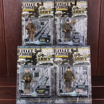 

Army Soldiers Action Figure With Weapons Military Toys Soldier Set Elite Force 1:18 Figure PVC Collectible Model Toy 4pcs/set