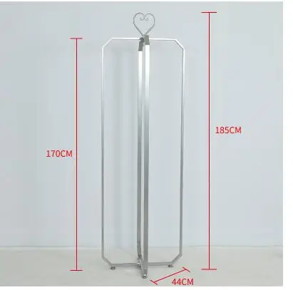 Silver clothing store rack display rack women's clothing store rack iron art display clothing rack running water platform .