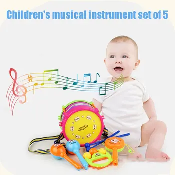 

Instruments Set Instruments Toy Musical Instruments Plastic Drum Sets 5pcs Bell Play Infant Educational Ring Musical Toy