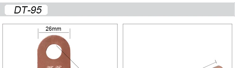 Кабельный соединитель, болт, отверстие для обжима, медные клеммы, медная Клеммная трубка, 10mm2 16mm2 25mm2 35mm2 50mm2 70mm2 95mm2 120mm2