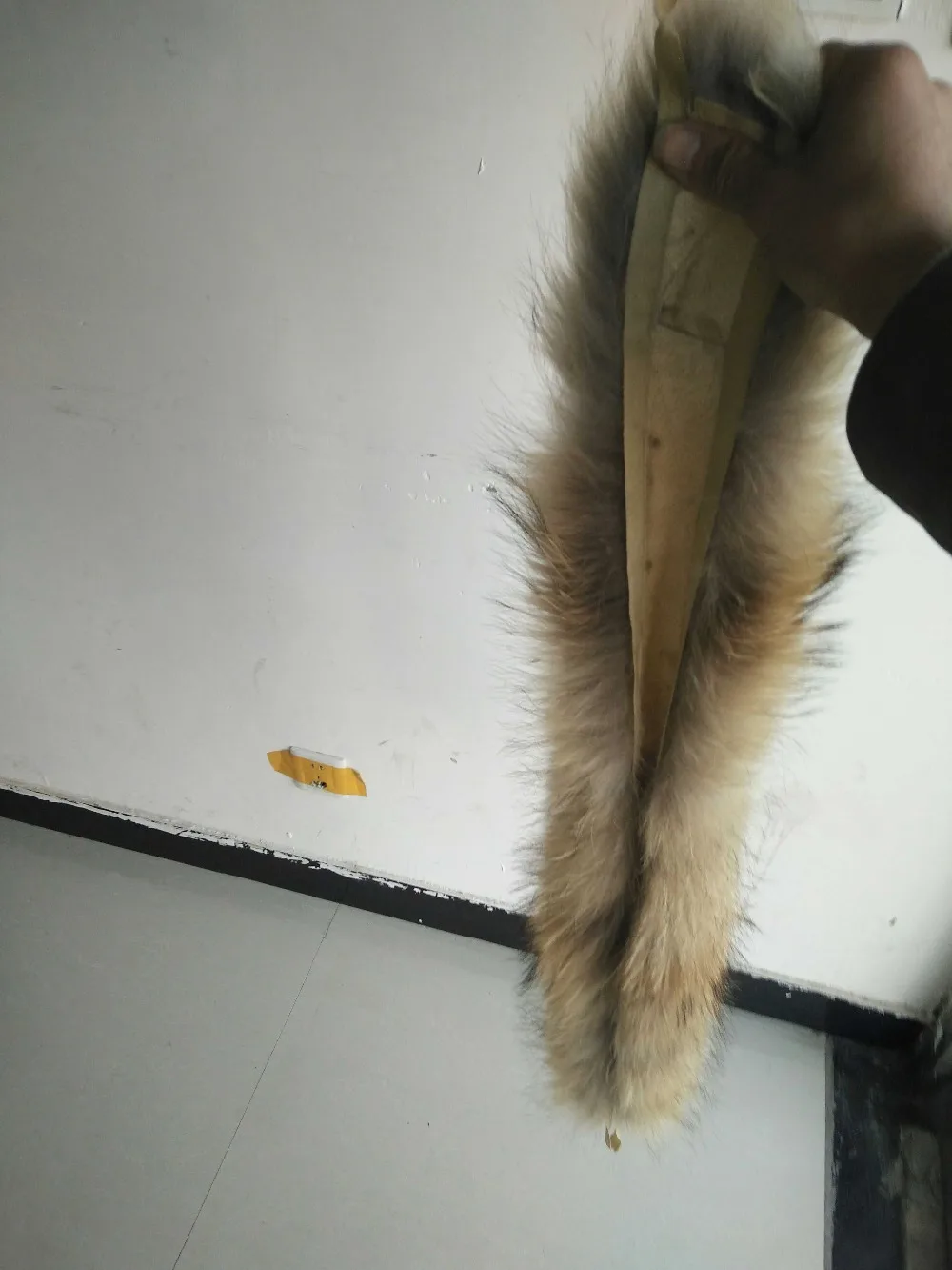 Отделка капюшона из натурального меха енота 68*14 см|real fur trim|trimmed furtrim strip |
